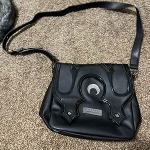 Killstar Black Crossbody Bag with Silver Hardware